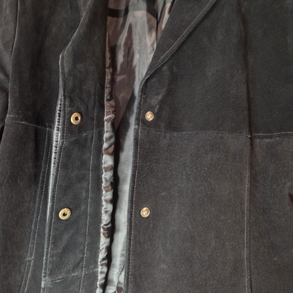 Bagatelle Vintage Women's Black Leather Suede Blazer - Picture 3 of 5